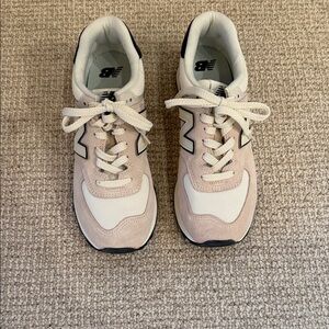 New Balance 574 Pink and White Sneakers - New Size 9.5W